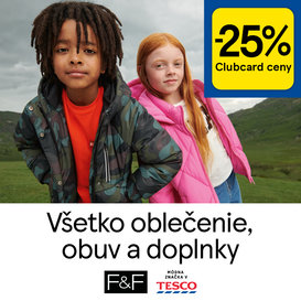 25 % zľava na všetko oblečenie, obuv a doplnky