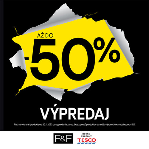 Zľava 50 % na vybrané produkty